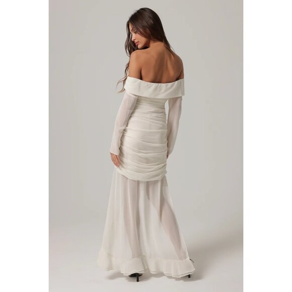 Line & Dot Owens Midi Dress in Ivory Medium New Womens Maxi Gown - Picture 11 of 12